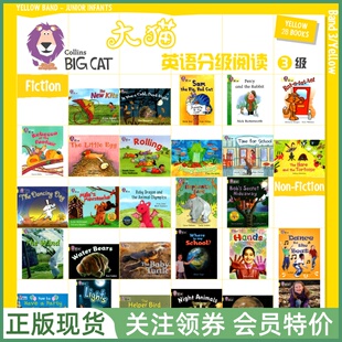 三级黄色套装 Collins 柯林斯大猫系列绘本读物 28册 送音频电子版 Cat 可点读 Big 练习册 Band 小学英语分级阅读 Yellow