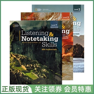 音视频光盘 ngl Notetaking 学生用书 123 Skills 带录音原文 国家地理学习听力与速记技能训练教材 DVD Listening