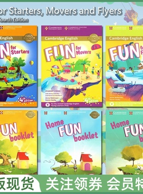 剑桥少儿英语考试教材 Fun for Starter Movers Flyers 4th Edition YLE Tests 四版学生用书 教师用书 白板软件 cambridge exam