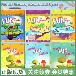 剑桥少儿英语考试教材 Fun for Starter Movers Flyers 4th Edition YLE Tests 四版学生用书 教师用书 白板软件 cambridge exam