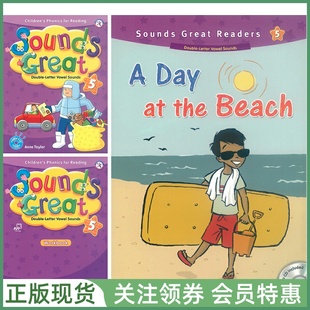 Vowel 幼儿少儿英语拼读教材 Great Readers Compass and Double Sounds Book Student Letter 五级学生3本套装 Workbook