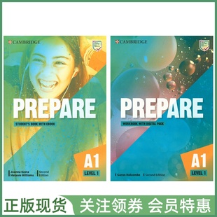 剑桥证书考试备考教材 Prepare A1 Level 1 Student's Book and Workbook with Digital Second Edition 一级学生用书练习册带资源