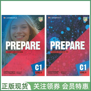 剑桥证书考试备考教材 Prepare C1 Level 9 Student's Book and Workbook with Digital Second Edition 九级学生用书练习册带资源