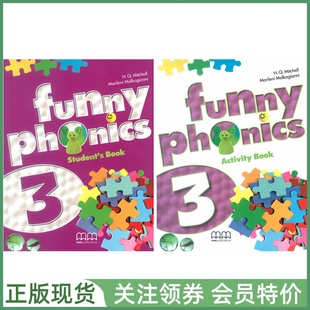 Level 赠音频 三级学生用书练习册带互动光盘 Activity Funny Phonics Book Student MM少儿自然拼读教材 with and