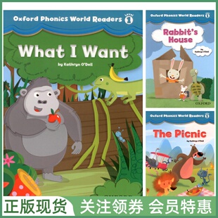 牛津少儿英语自然拼读教材 Oxford Phonics World 1 Reader: Want / Rabbit House / Picnic 读本1级全套 OPW 幼儿语音