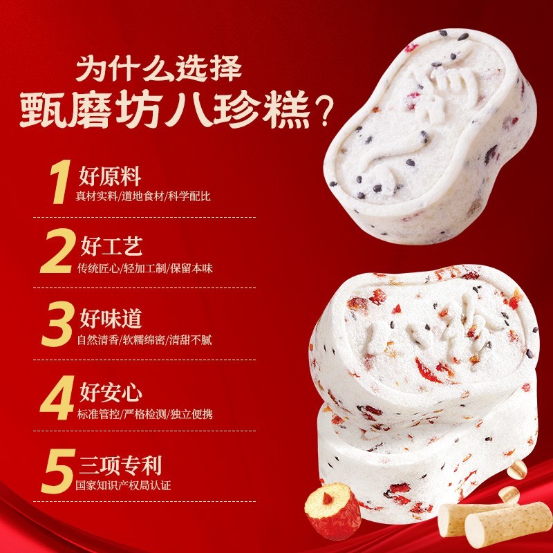 【买2送1】红枣山药八珍糕手工制作不加蔗糖营均衡老人代餐图片