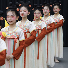 新款儿童汉服演出服女童胭脂妆中国风古典舞表演服汉唐襦裙舞蹈服