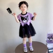 女童连衣裙夏季2025新款儿童洋气短袖库洛米鱼尾裙女宝甜美公主裙