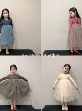 2026春秋女童连衣裙 儿童澳绒柔软亲肤长袖蓬蓬纱裙 公主连衣裙子