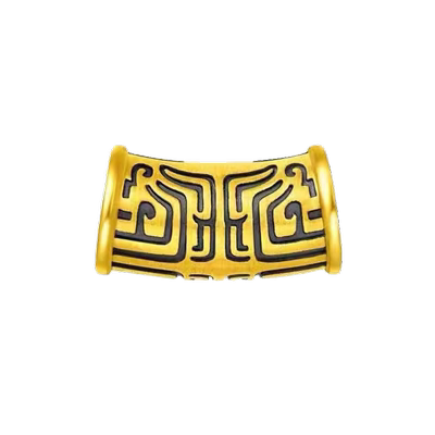 诗瑞源男足金饕餮图腾转运珠