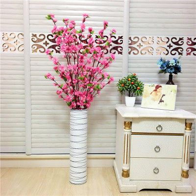 单枝仿真梅花桃花绢花干枝腊梅花艺客厅摆设插花假花创意装饰