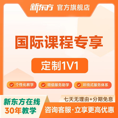 新东方国际课程1v1定制课  店内其他未找到链接的课程也可咨询