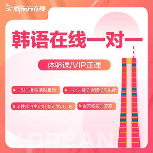新东方韩语一对一直播课程1对1中/外教辅导培训口语陪练topik考级