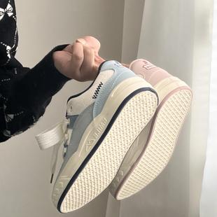 Trends！系带滑板鞋子2025春季新款厚底休闲运动鞋丑萌ins潮鞋