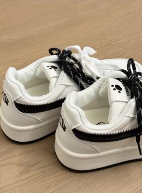 Trends！韩版低帮透气学生小白鞋女2025夏季新款圆头复古休闲鞋