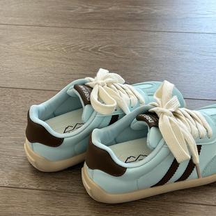 Trends！德训鞋女鞋子2025年春季款时尚平底显瘦舒适休闲运动鞋