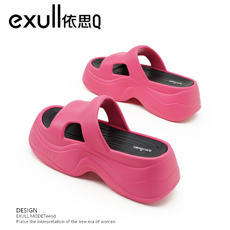 依思Q厚底拖鞋女士时尚增高凉拖