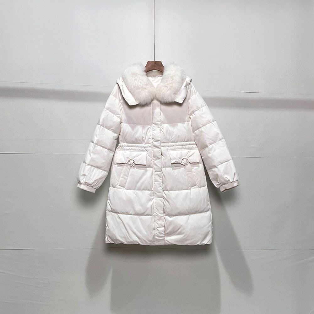 【诺系列羽绒服】2025冬新款时尚简约毛领收腰羽绒服品牌折扣女装
