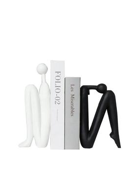 简约现代树脂抽象人物书靠办公室书房家居软装摆设售楼部搭配摆件