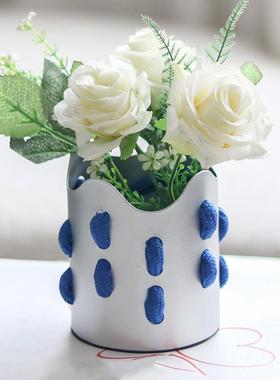 现代艺术绳子穿梭花瓶高级感艺术插花器书房客厅酒柜玄关饰品摆件