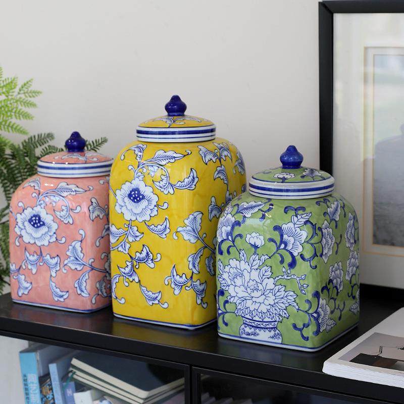 青花瓷陶瓷储物收纳罐子软装饰品手绘花瓶摆件高级感玄关茶几摆件,橡塑材料及制品,工业陶瓷,淘宝优惠券,粉丝福利购,淘宝优惠卷
