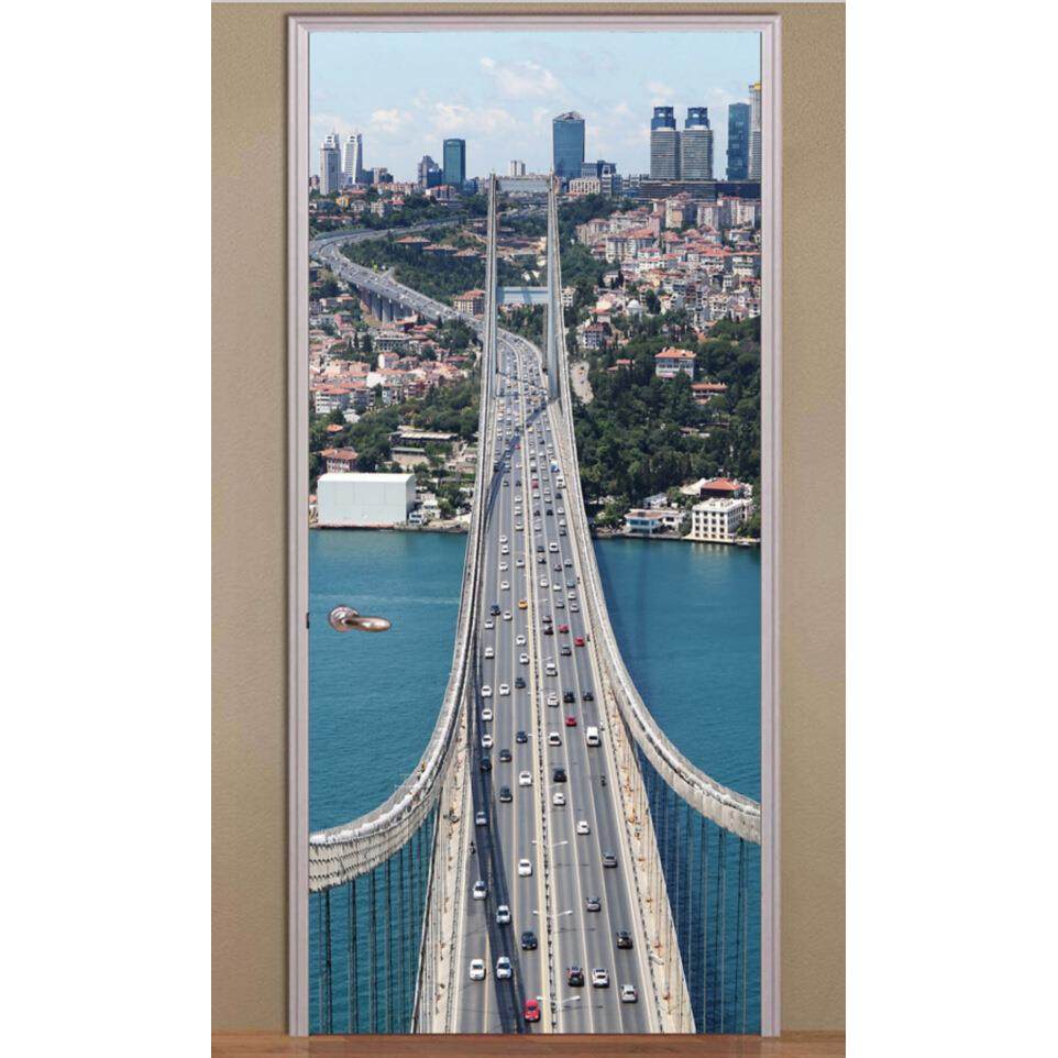 巨创跨境货源PVC贴纸3D自粘门贴 客厅现代装饰 大桥,家居饰品,软装墙贴,淘宝优惠券,粉丝福利购,淘宝优惠卷