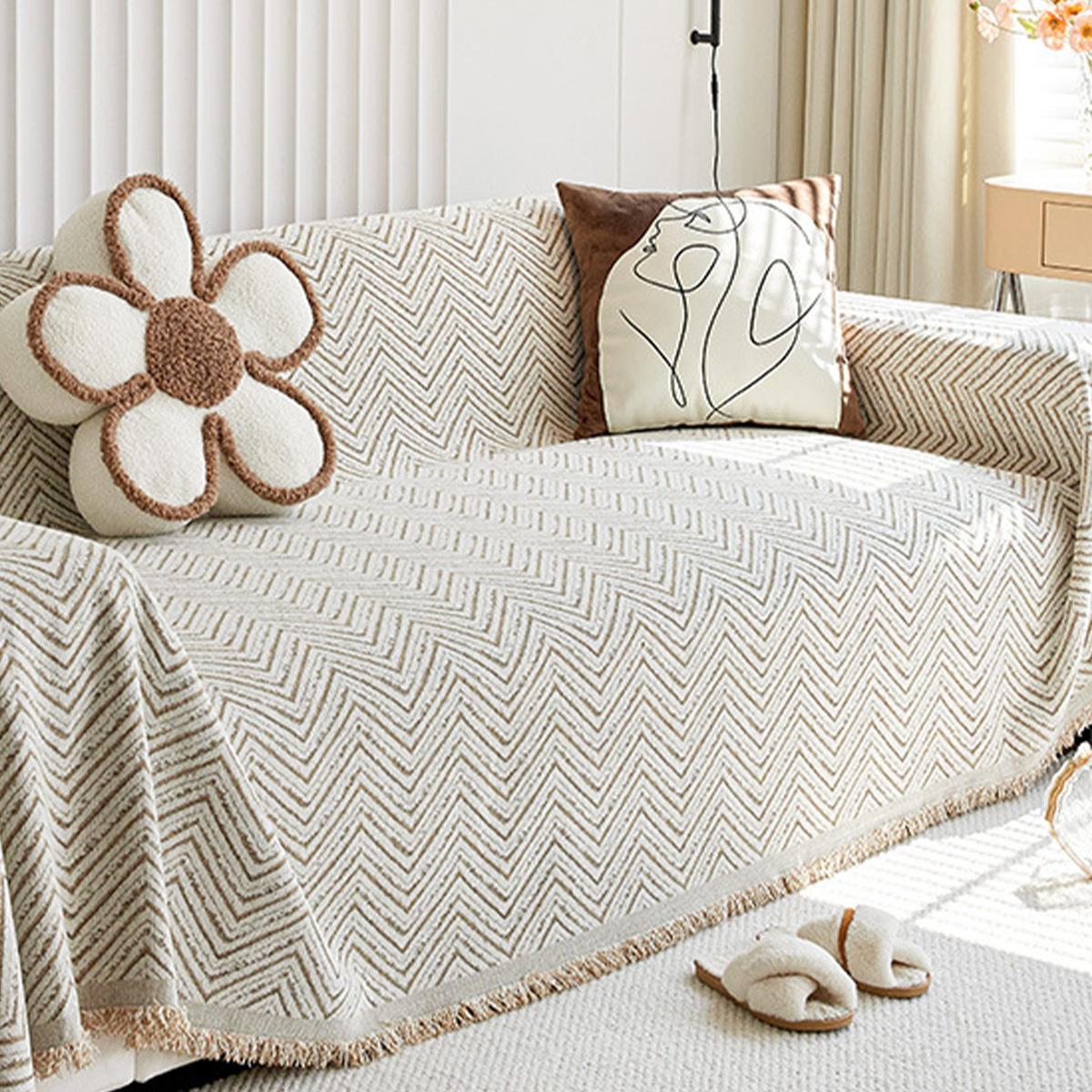 四季通用防滑防猫抓沙发套雪尼尔轻奢高级感沙发巾全包通用沙发垫