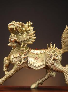 杨铜记 家居摆件 铜麒麟 精工 加重 铜火麒麟 钻石麒麟