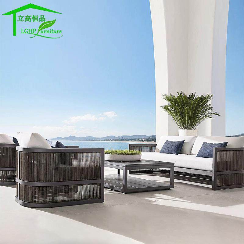 户外沙发实木休闲防晒花园藤编柚木沙发组合设计师铝合金庭院家具,住宅家具,户外沙发,淘宝优惠券,粉丝福利购,淘宝优惠卷