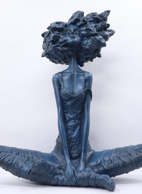 现代简约树脂雕塑工艺品爆炸头创意家居客厅房间电视柜装饰品摆件