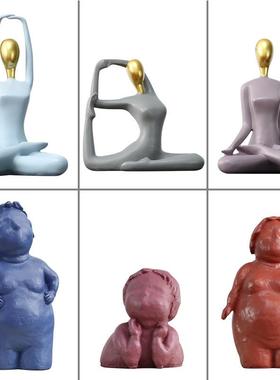 创意家居客厅书桌办公桌电视柜书架博古架桌面树脂小摆件工艺品