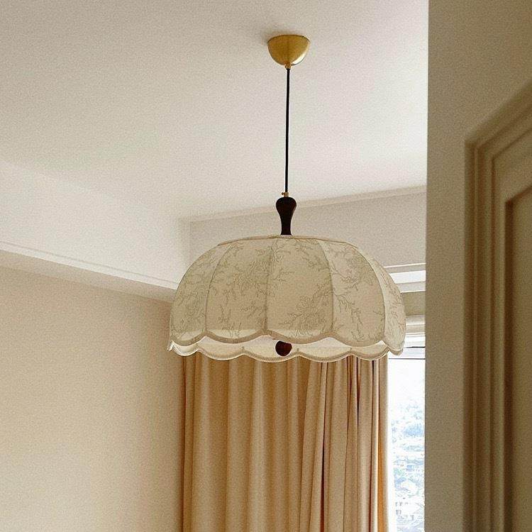 复古风法式卧室布艺吊灯花纹中古餐厅吧台南洋实木浪漫房间主灯具,家装灯饰光源,智能吊灯,淘宝优惠券,粉丝福利购,淘宝优惠卷
