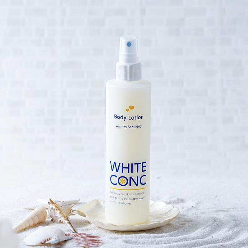 日本white conc身体镁白喷雾全身VC晒后修复保湿维C245ml林允同款