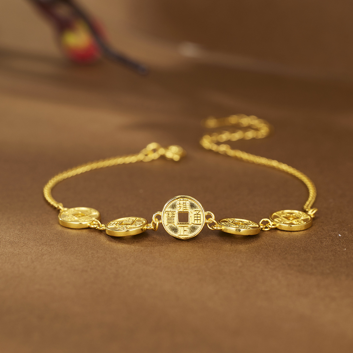 英国coopkoop新中式国潮五帝币手链s925银新款本命年钱币女生