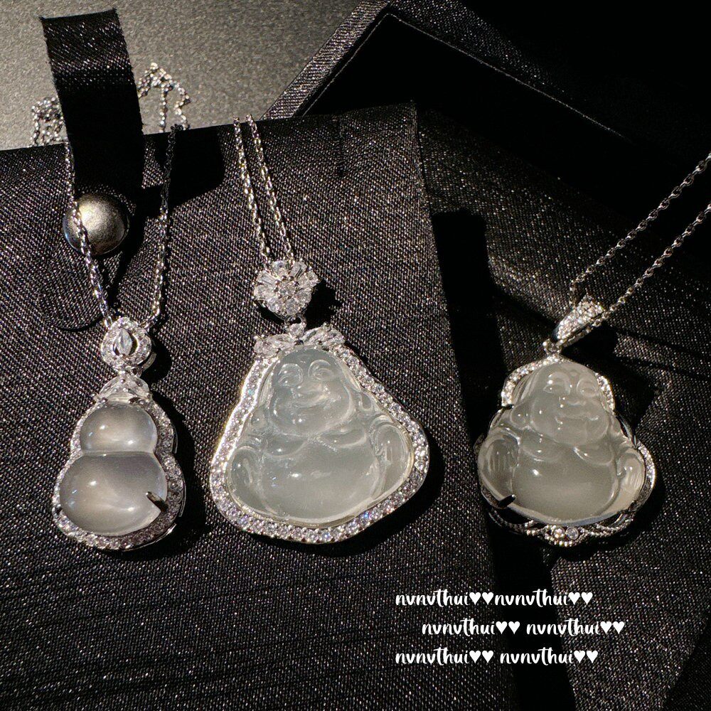 日系设计师TopWhit荔枝冻白玉髓 葫芦宝石吊坠项链 水灵水灵