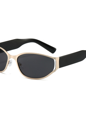 英国coopkoop欧美时尚未来感科技椭圆框墨镜新款眼镜潮流千禧风