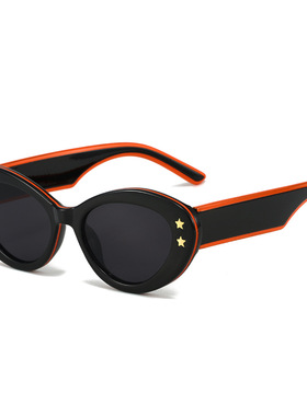 英国coopkoop新款猫眼太阳镜 欧美个性时尚五角星配饰撞色百搭