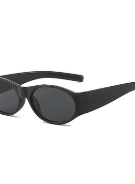 英国coopkoop新款简约椭圆形太阳镜 欧美百搭时尚休闲圆形pc墨镜