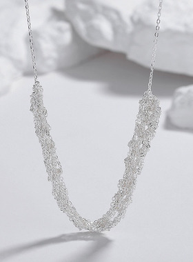 英国coopkoop全新钩花系列s925银项链 手工编织颈链 小众风轻奢