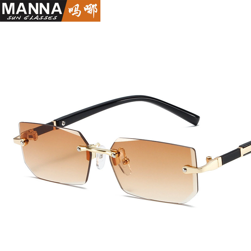 英国coopkoop新款方形大框太阳镜时尚穿搭百搭无框墨镜女彩色片