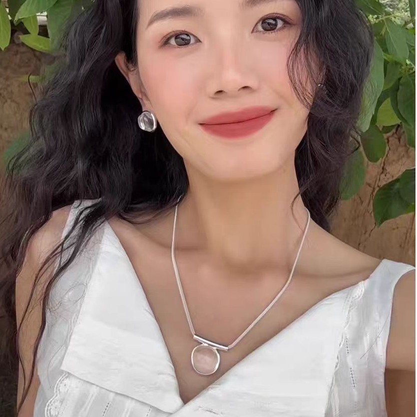 英国CoopKoop新款异形透明白水晶吊坠项链女轻奢小众设计高级感
