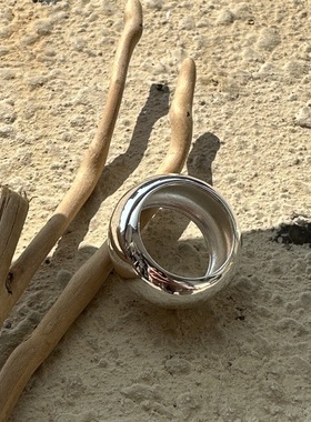 英国coopkoops925银重工质感泥鳅背胖墩戒指新款时尚轻奢简约