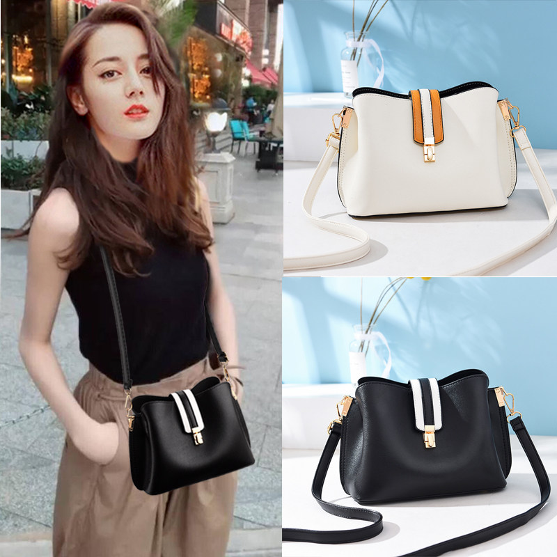 小包包女2020新款潮港风三层大容量软皮韩版百搭单肩斜挎水桶包
