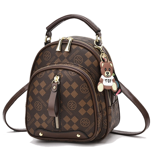 时尚休闲女包2025新款潮流百搭小背包两用双肩包单肩斜挎包女