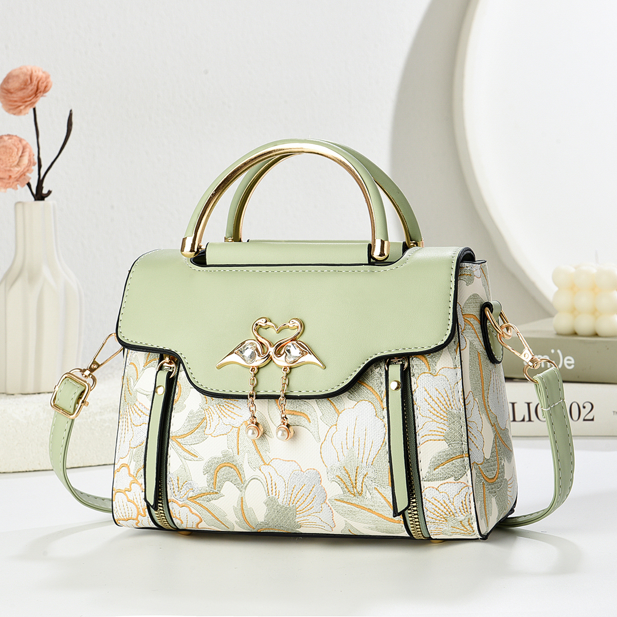 女包包2025新款时尚百搭轻奢质感女士手提包撞色国风单肩斜挎包女