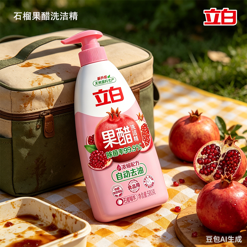 立白石榴果醋洗洁精自动去油食品用除菌宝宝奶瓶清洗剂官方正品