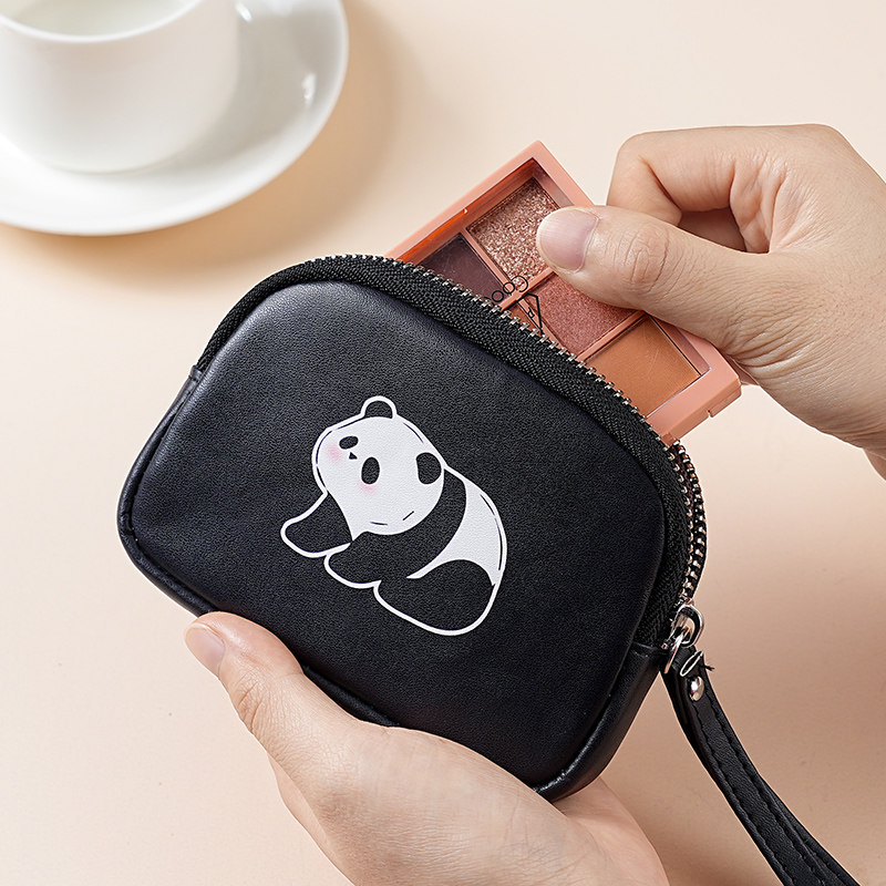 可爱熊猫迷你零钱包韩版拉链学生卡包小巧便携钥匙口红硬币收纳包