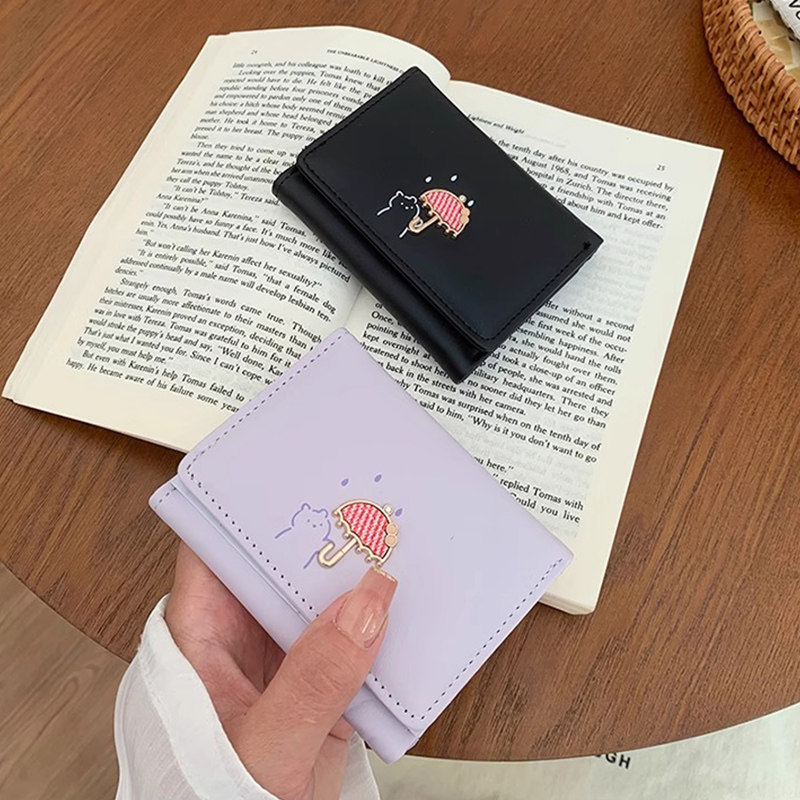 2025新款三折钱包女短款韩版小清新学生小钱包可爱卡通卡包零钱包