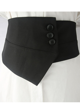 女性纽扣宽布弹力松紧腰封外穿百搭西装礼服连衣裙外搭装饰腰带