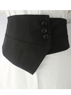 女性纽扣宽布弹力松紧腰封外穿百搭西装 饰腰带 礼服连衣裙外搭装